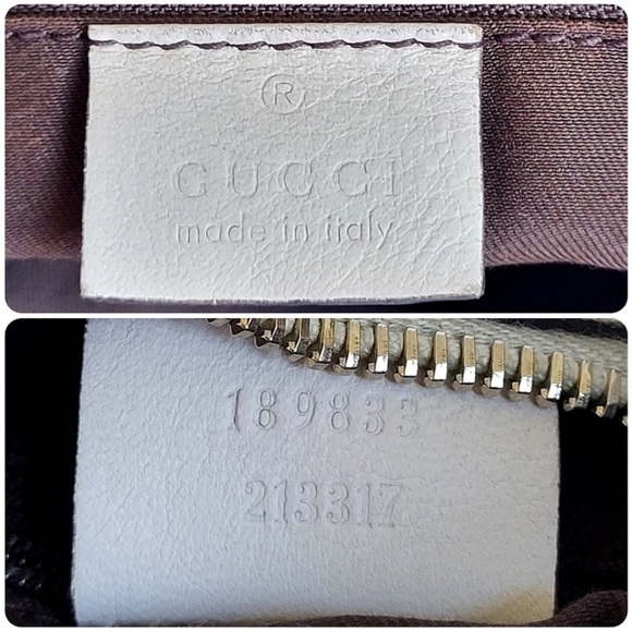 Gucci Abbey GG Canvas and Leather Hobo D Ring Bag Tan White - Picture 12 of 14